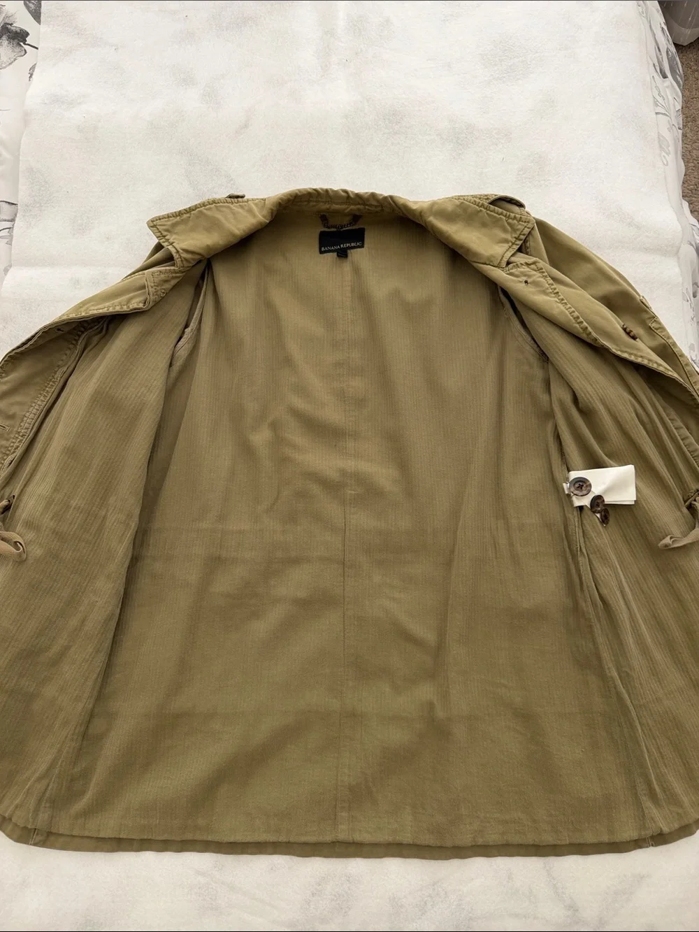 Banana Republic Women’s Khaki Military Field Long Jacket